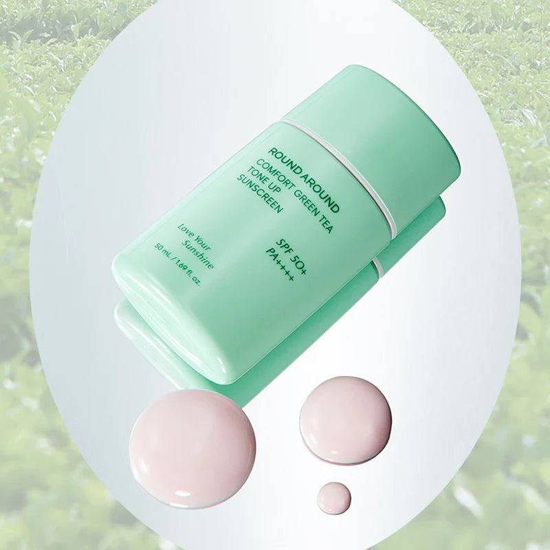 ROUND A'ROUND Comfort Green Tea Tone Up Sunscreen SPF 50+ PA++++ 50ml