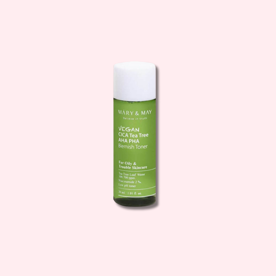 MARY & MAY Vegan Cica Tea Tree AHA PHA Blemish Toner