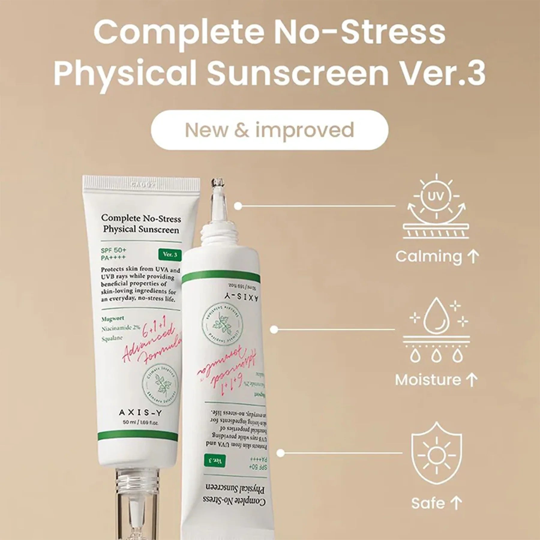 Axis-Y Complete No-Stress Physical Sunscreen 50ml