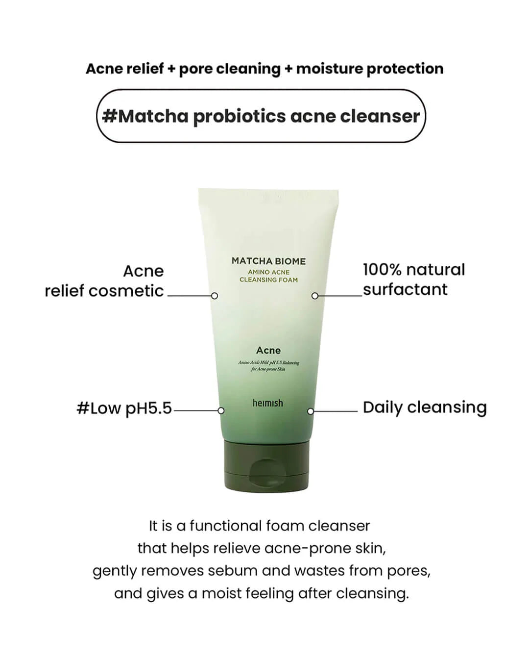 Heimish Matcha Biome Amino Acne Cleansing Foam